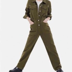 The Kooples Olive Green Utility Jumpsuit